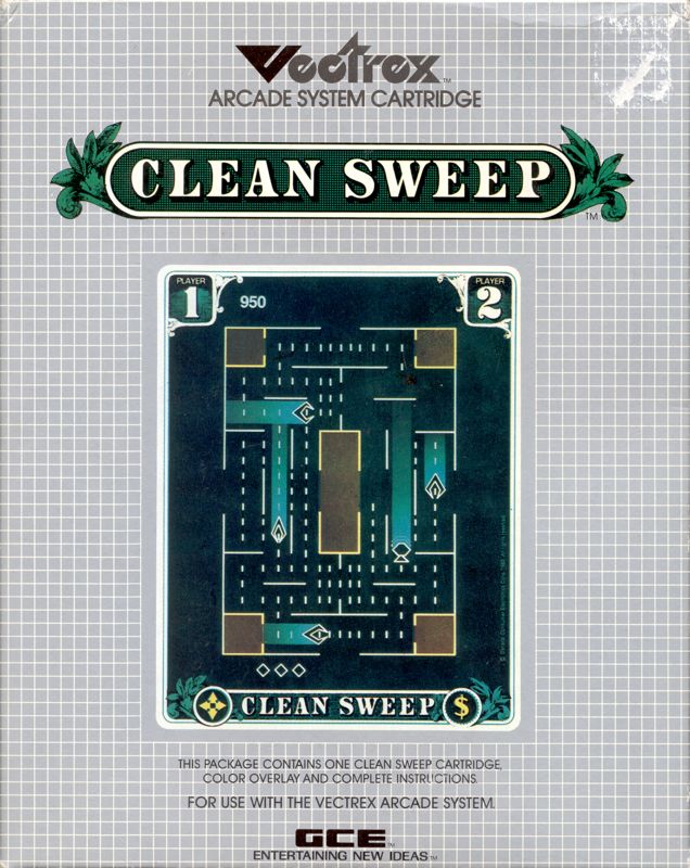 Clean Sweep box art for Vectrex